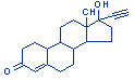 Norethindrone chemical structure Norethindrone chemical structure
