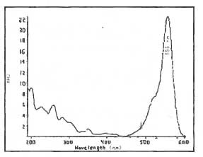 Figure 1. UV Scan of Rhodamine B in Mobile Phase Figure 1. UV Scan of Rhodamine B in Mobile Phase