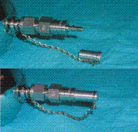 Figure 2.1.4 Minican inlet with end cap removed and in place. Figure 2.1.4 Minican inlet with end cap removed and in place.