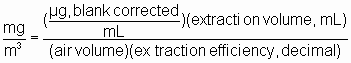Equation for
determining the Air Concentration Equation for determining the Air Concentration