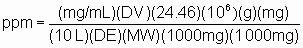 final equation for ppm final equation
for ppm